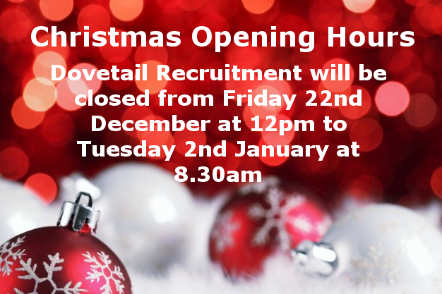 Dovetail Recruitment Christmas Opening Times