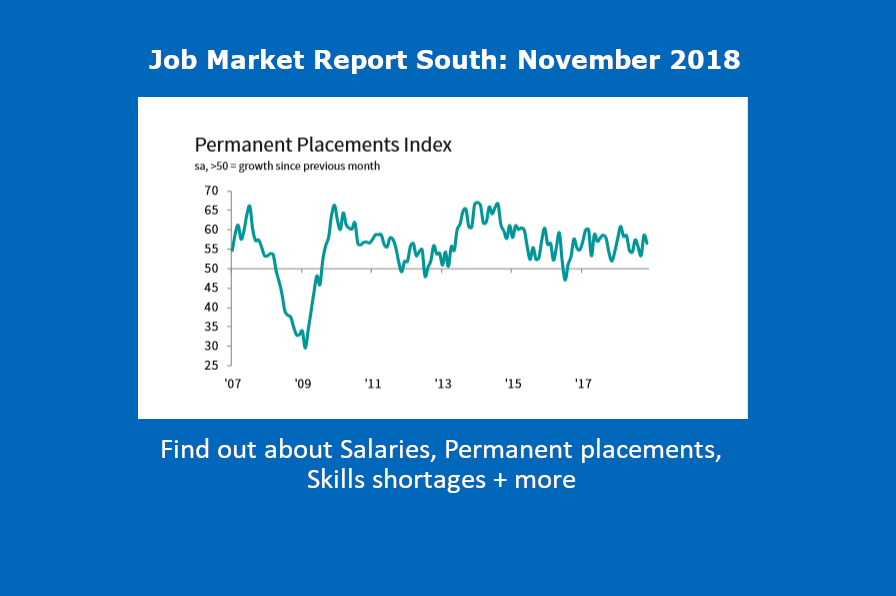 Get the latest stats on Permanent Placements in the South, Salaries and job skills shortages with our November Job Market Report